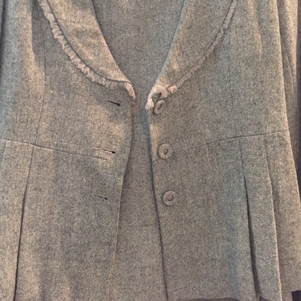 White House Black Market Gray Tweed Blazer and Skirt Set - Picture 3 of 4